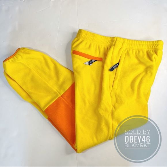 DIAMOND X NAUTICA POLAR FLEECE JOGGERS Yellow / Orange M - Picture 5 of 5